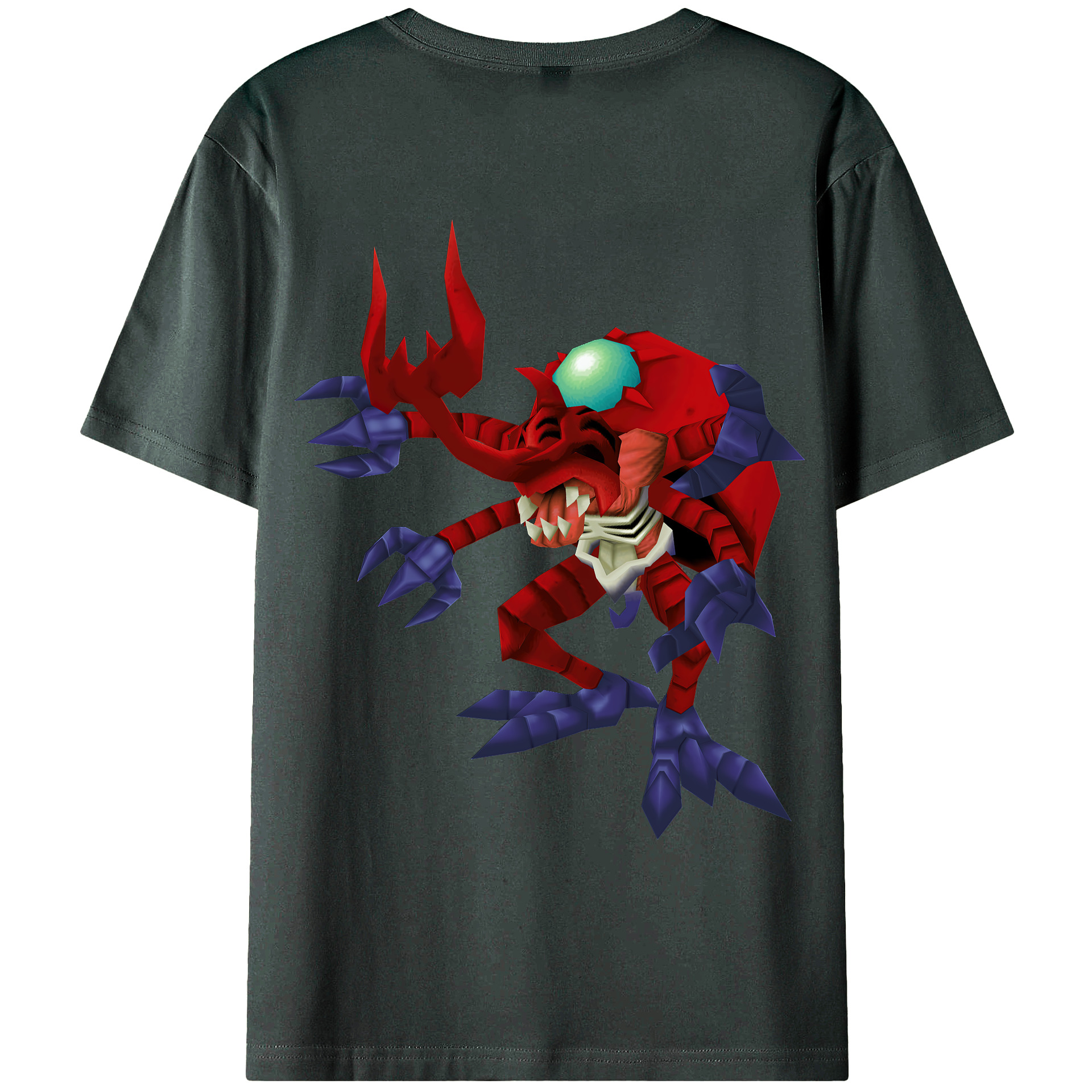 （画像用） Digimon デジタルモンスター/デジモン 綿100％ メンズ半袖Tシャツ（バックプリント） 通気性